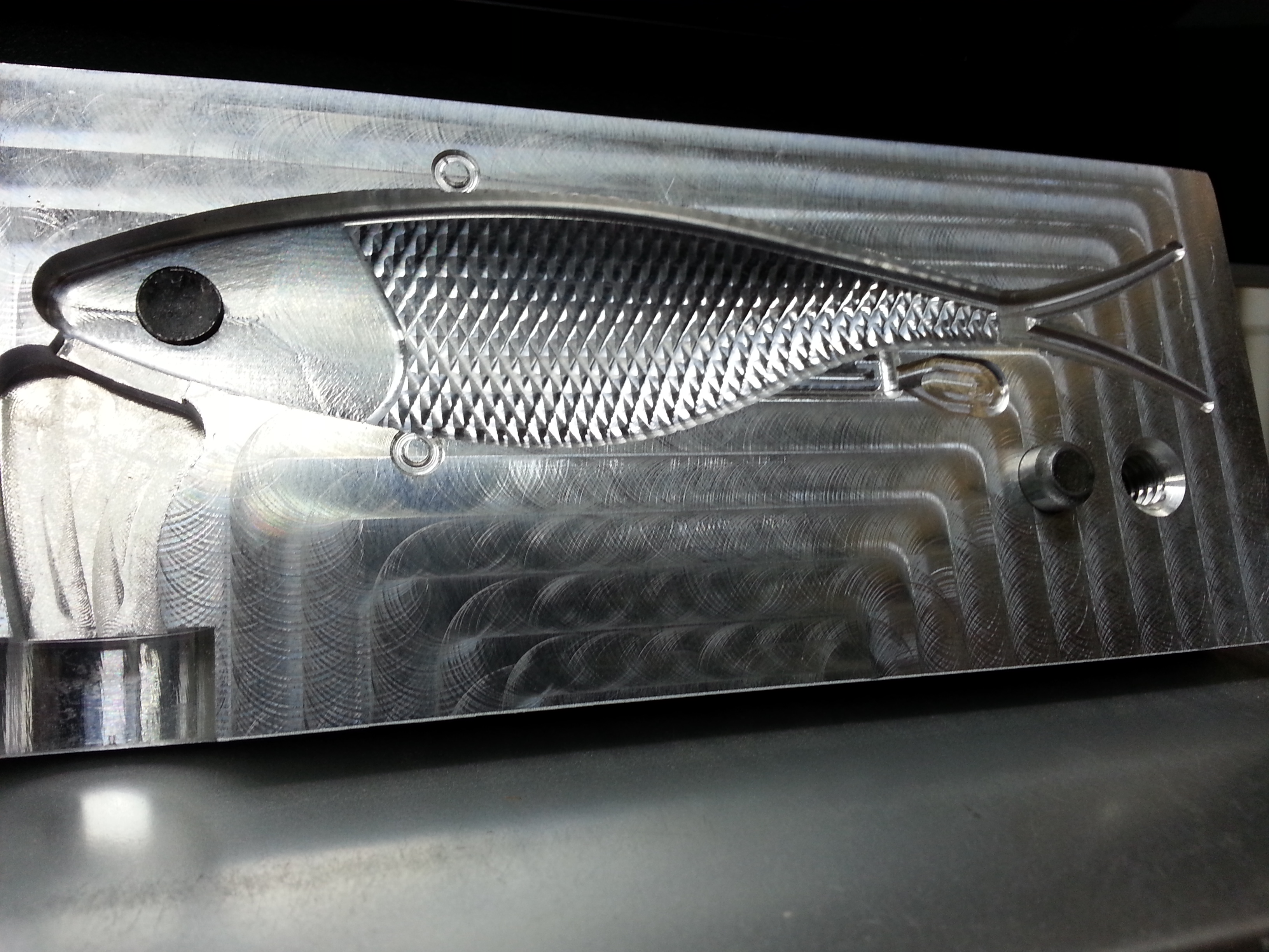 Aluminium fishing lure mold cnc milling 