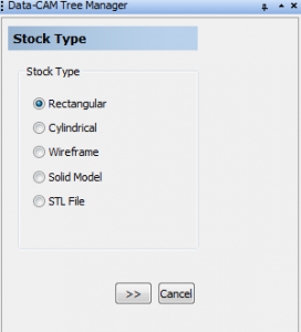 Choosing The Stock Type In CAD-CAM Software