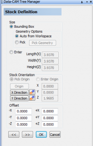 Stock Definition CAD-CAM CNC Programming