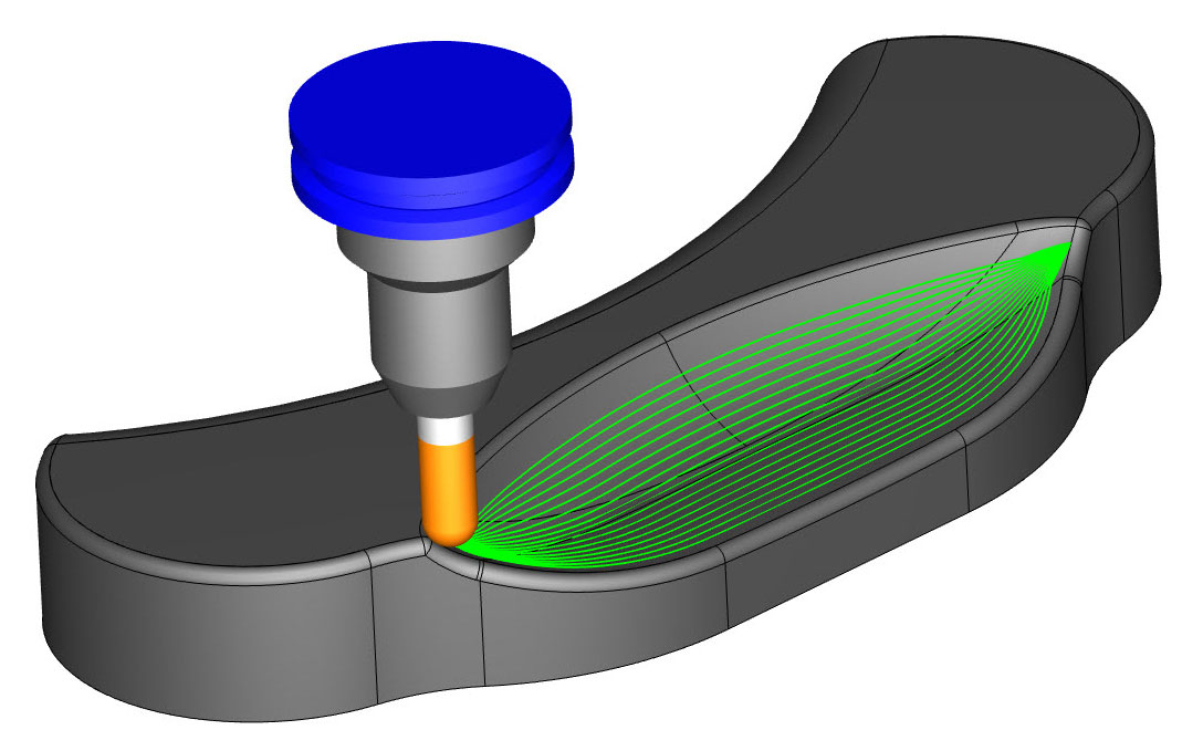 Surface Based Toolpath Morph Between 2 Surfaces