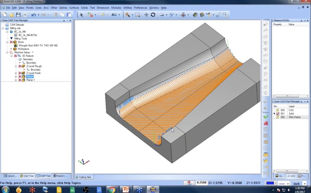 Planar Toolpath BobCAD-CAM CAM Software for CNC Programming