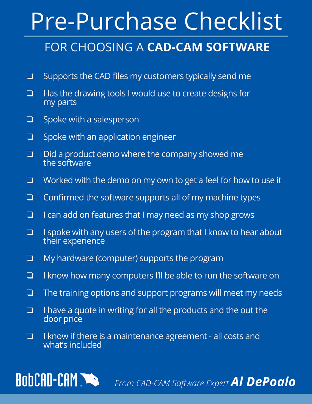 Pre-Purchase Checklist for Choosing a CAD-CAM Software