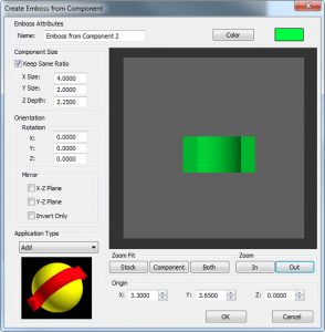 emboss from component dialog2