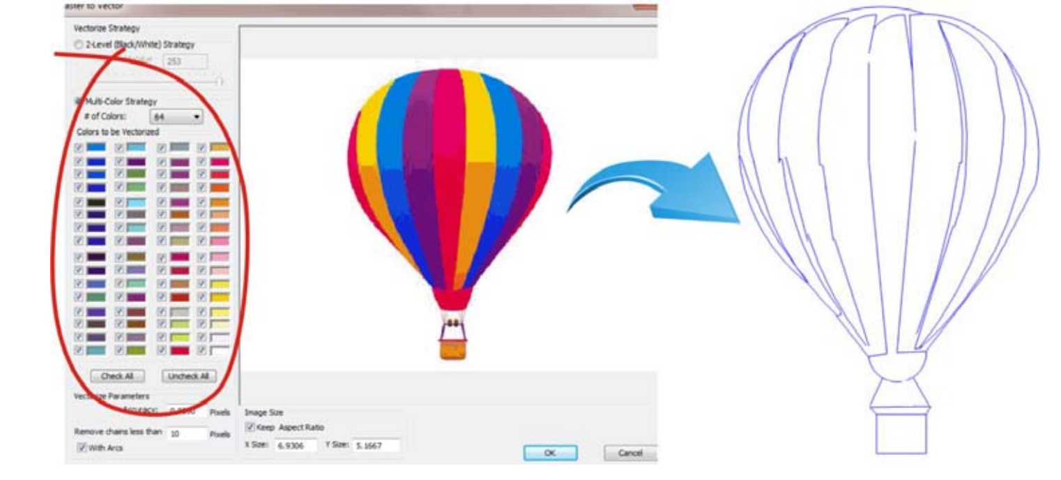 color vector in CAD-CAM