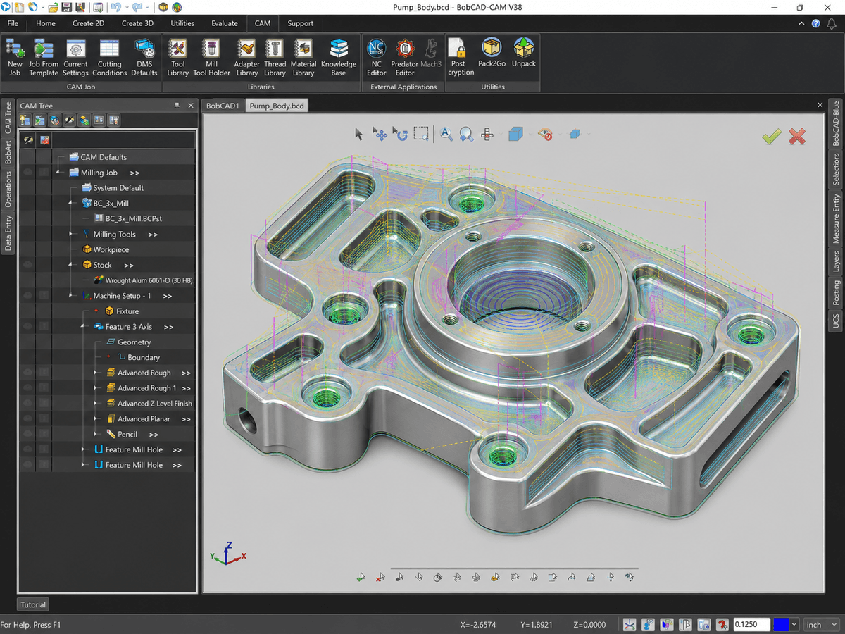BobCAD Programming – CAM Toolpaths