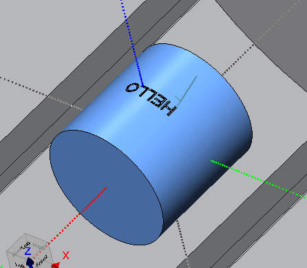 A blue cylinder with black text Description automatically generated
