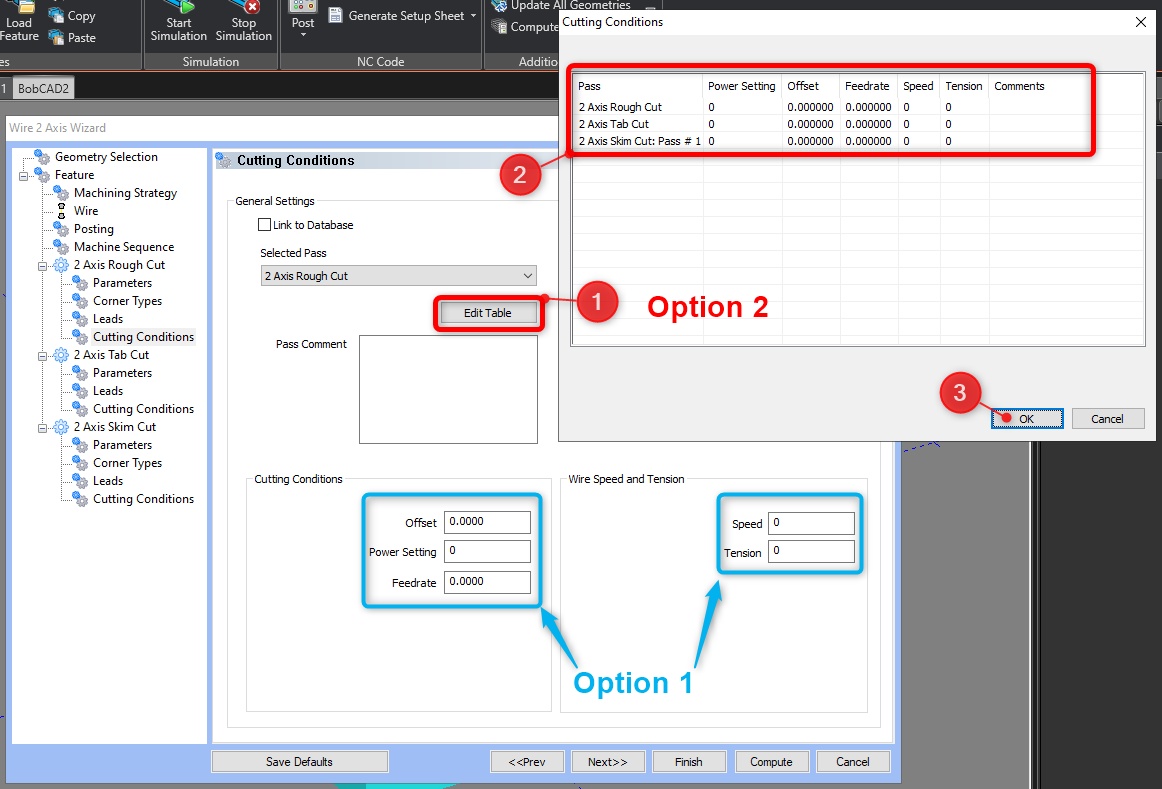 Adjust Cutting Conditions Values for Feature