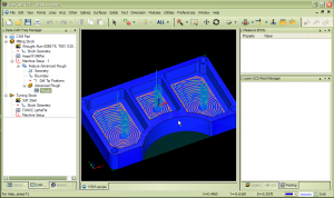 Bobcad 5 Axis toolpath adaptive roughing simulation