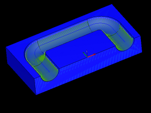 BobCAD 4 Axis screenshot cut along a curve