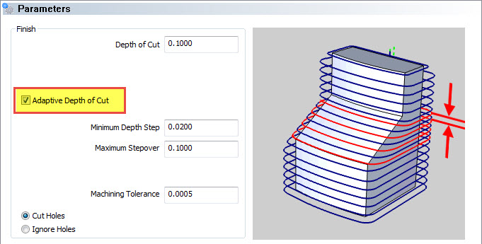 Adaptive Depth of Cut Advanced Z level Finish