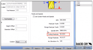 Feed speed in CNC software