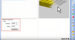 setting parameters in CAM software