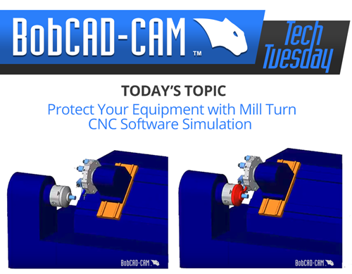CNC software mill turn simulation in BobCAD-CAM
