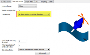 be tilted relative function in BobCAD CNC software