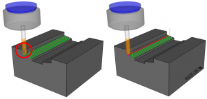 Toolpath on part wall in BobCAD CNC software