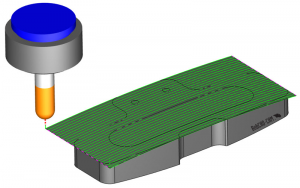 toolpath on top of part in BobCAD-CAM's CAM software