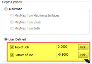 Top & bottom of job in CAD-CAM software