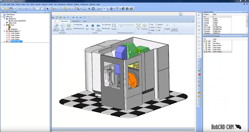 simulation view in BobCAD CNC software