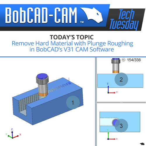 plunge rough in V31 bobcad CAM software