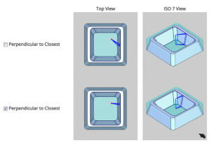 CAD-CAM perpendicular to closest 