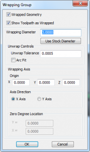 wrapping group cnc software dialog 