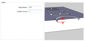 set depth of cut in cad-cam