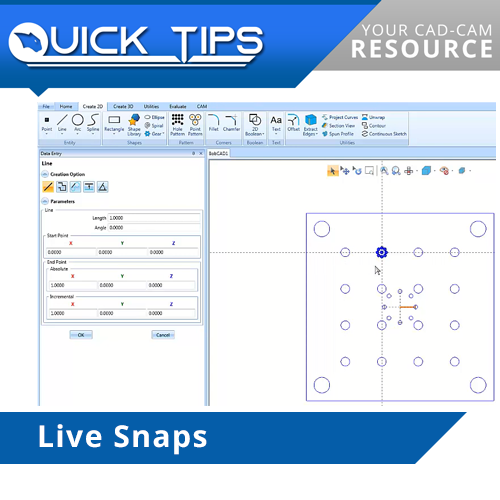 bobcad cnc software live snap function