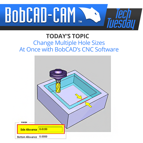 change hole sizes in bobcad cnc software