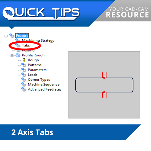 bobcad cnc software quick tip; tabs