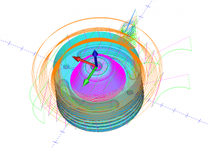 bobcad cnc software part with toolpath applied