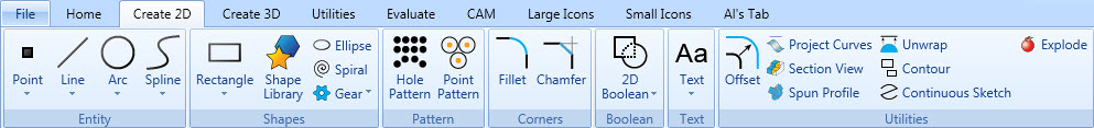 Create 2D allows you to easily select a wireframe creation tool