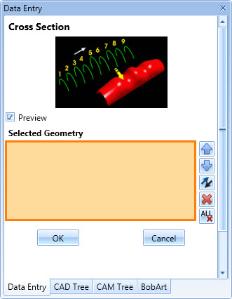 Surface Modeling with multiple methods drop down menu for easy navigation in BobCAD-CAM's CAD-CAM software