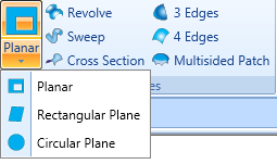 Surface Modeling with multiple methods drop down menu for easy navigation in BobCAD-CAM's CAD-CAM software