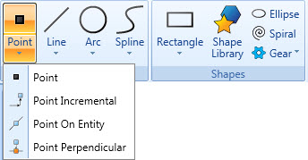 BobCAD's wireframe feature pull down window