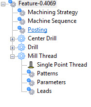 Thread Mill Feature Tree