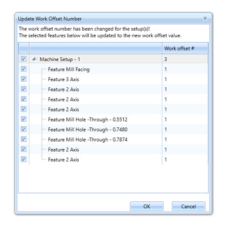 V34 Feature Work Offset Updates