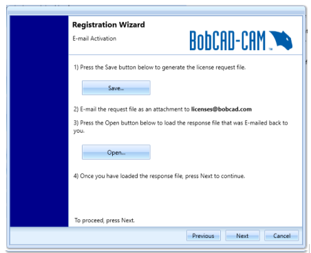BobCAD CAD-CAM software email registration