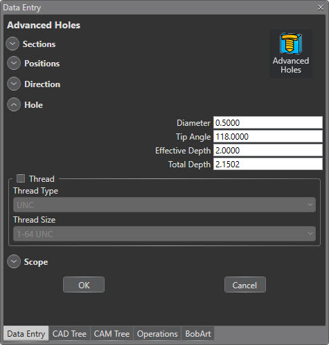 Design Features for Holes