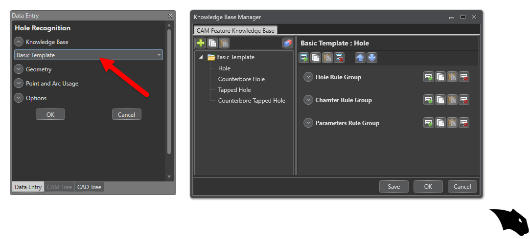 Cutting Date for Processing Holes Knowledge base