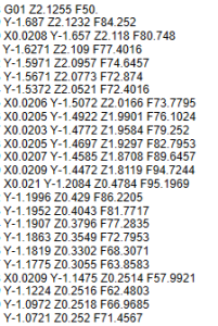 3D Milling Feedrate control sample program 