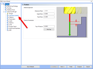 5 Axis Roughing tool axis control