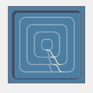 A square blue square with white lines Description automatically generated